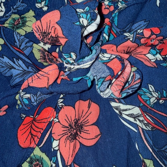 High-Waist Navy Floral Women’s Shorts - Size Small - Picture 2 of 7